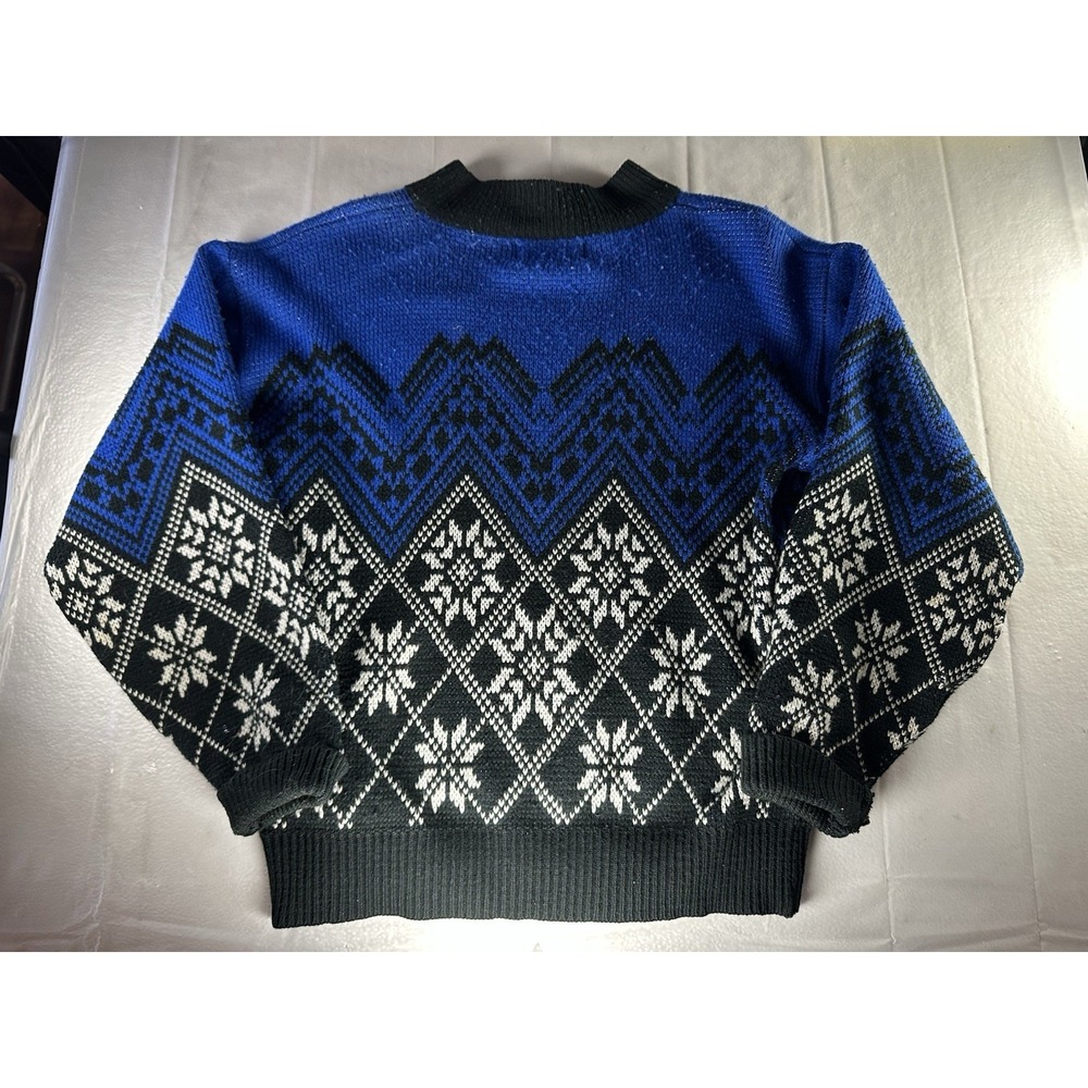 Vintage Objectives Nordic Fair Isle Snowflake Sweater Womens Small Korea Made